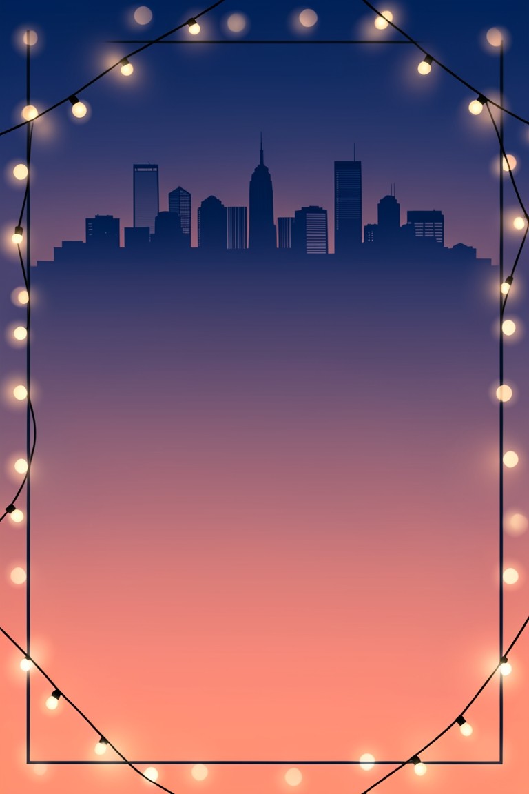 Skyline Lights networking invitation template