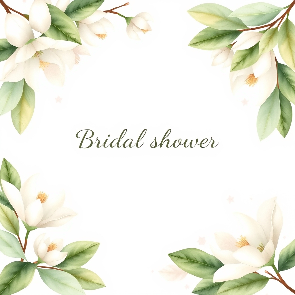 Magnolia bridal shower invitation template