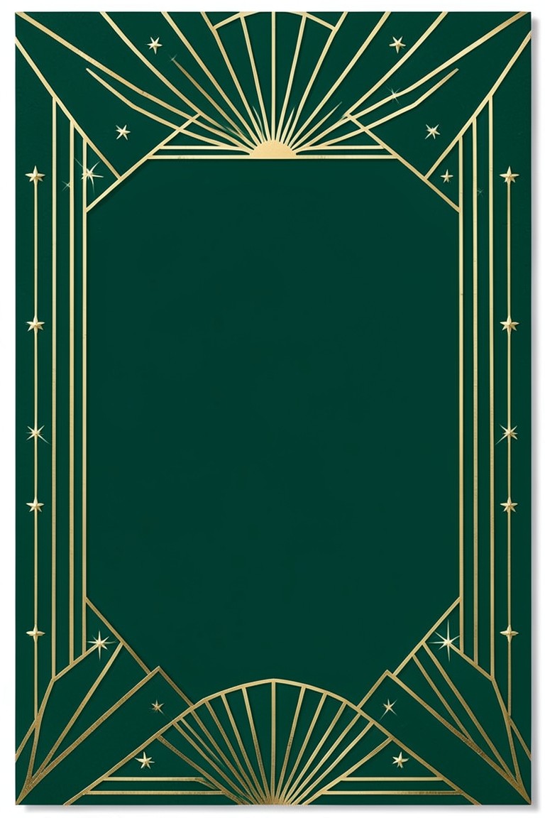 Emerald Deco networking invitation template