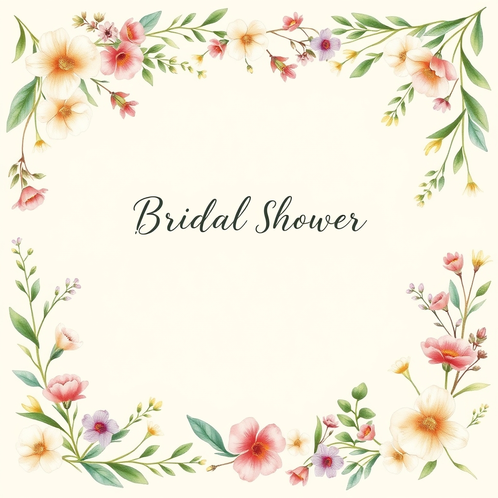 Wildflower bridal shower invitation template