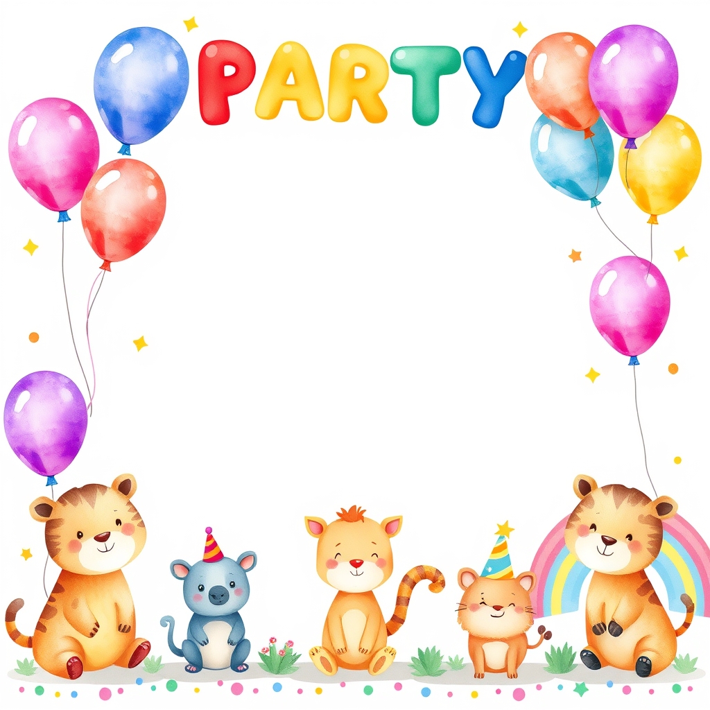 Party Time kids invitation template