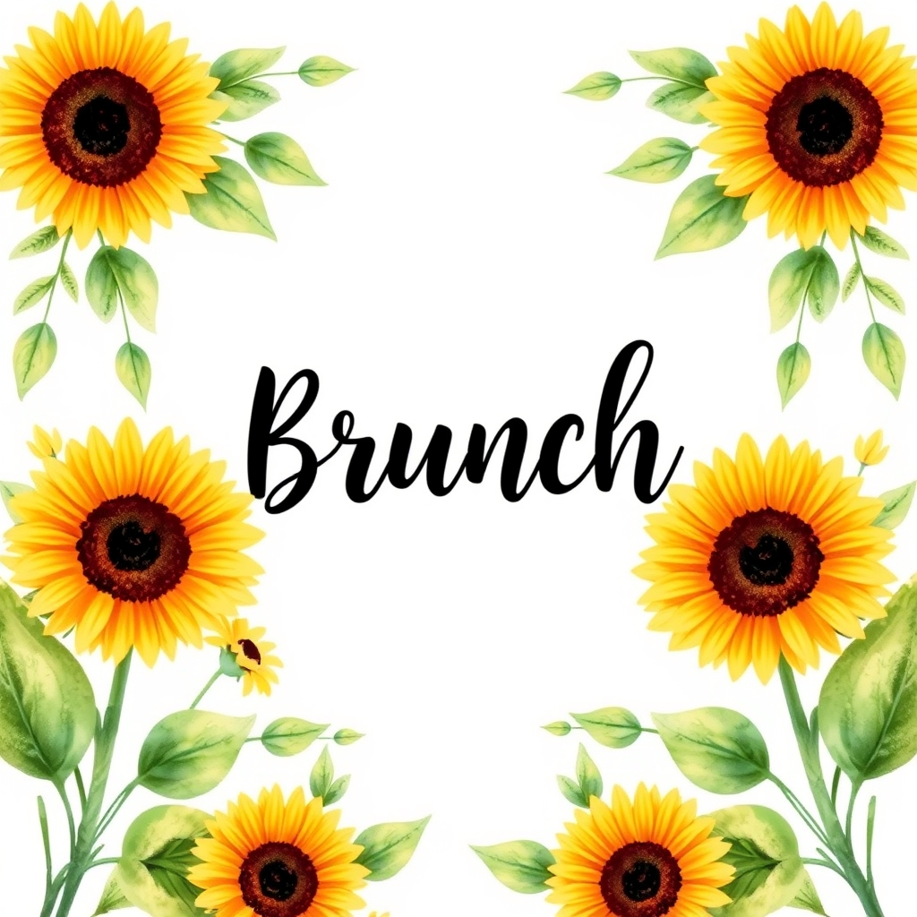 Sunflower brunch invitation template