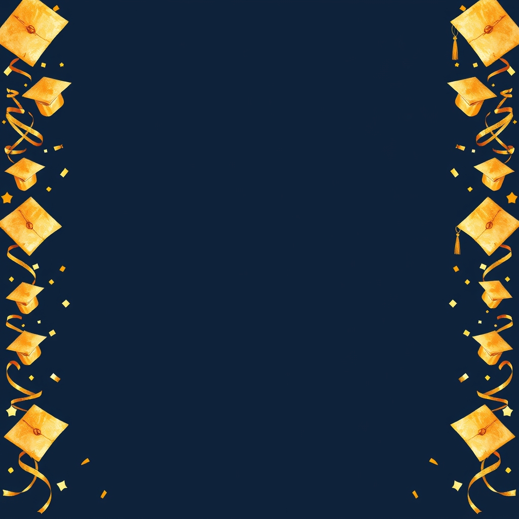Cap & Gold graduation invitation template