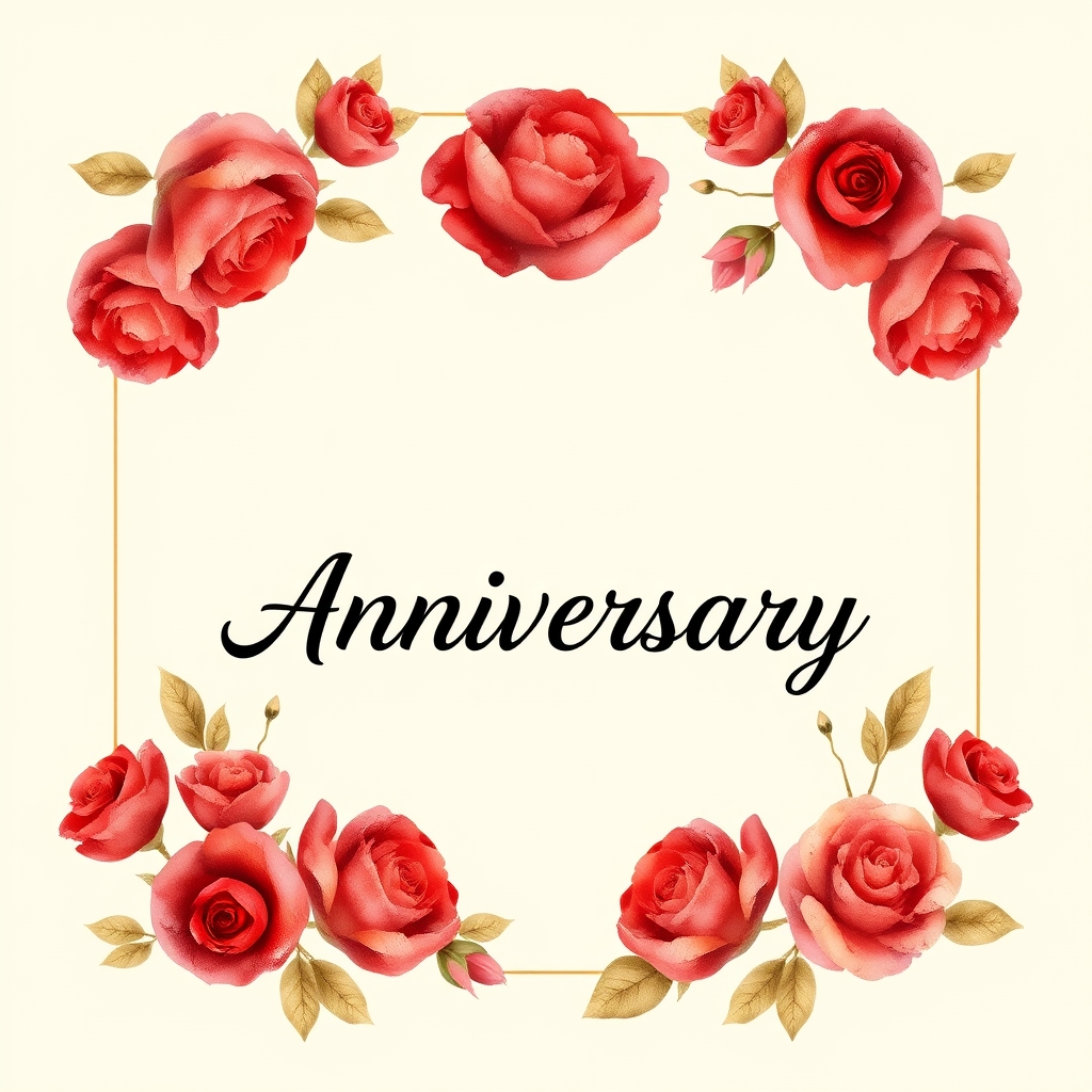 Rose Gold anniversary invitation template
