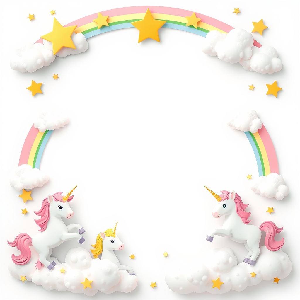 Unicorn kids invitation template
